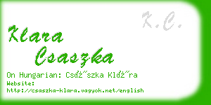 klara csaszka business card